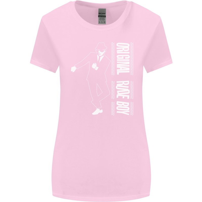 Original Rude Boy 2Tone 2 Tone SKA Womens Wider Cut T-Shirt Light Pink