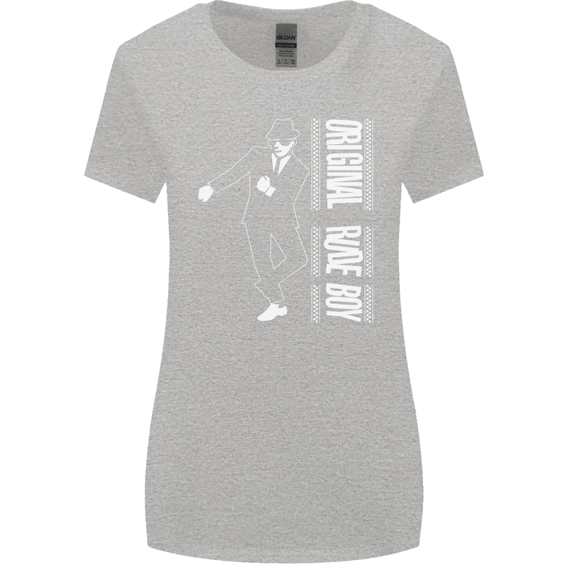 Original Rude Boy 2Tone 2 Tone SKA Womens Wider Cut T-Shirt Sports Grey