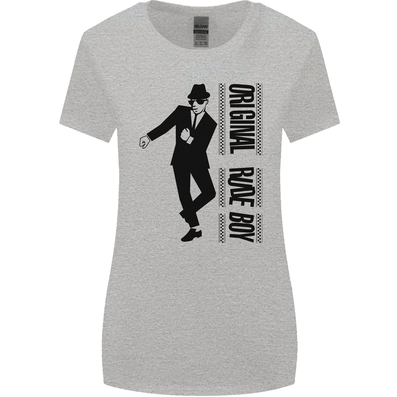 Original Rude Boy 2Tone 2 Tone SKA Womens Wider Cut T-Shirt Sports Grey