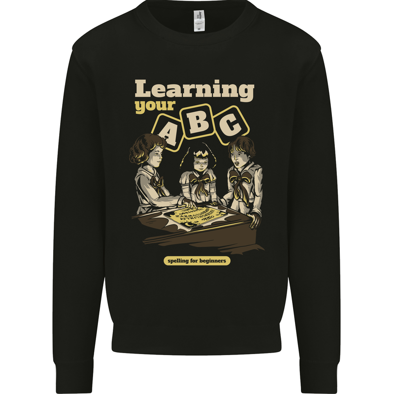 Ouija Board Learning Your ABC Mens Sweatshirt Jumper Black