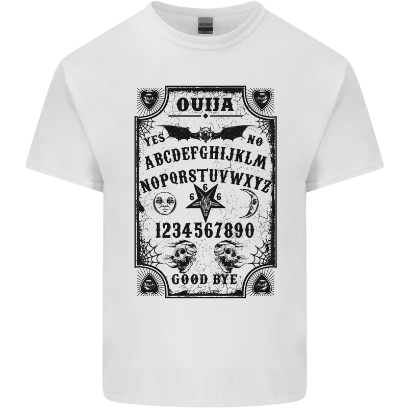 Ouija Board Voodoo Demons Spirits Halloween Mens Cotton T-Shirt Tee Top White