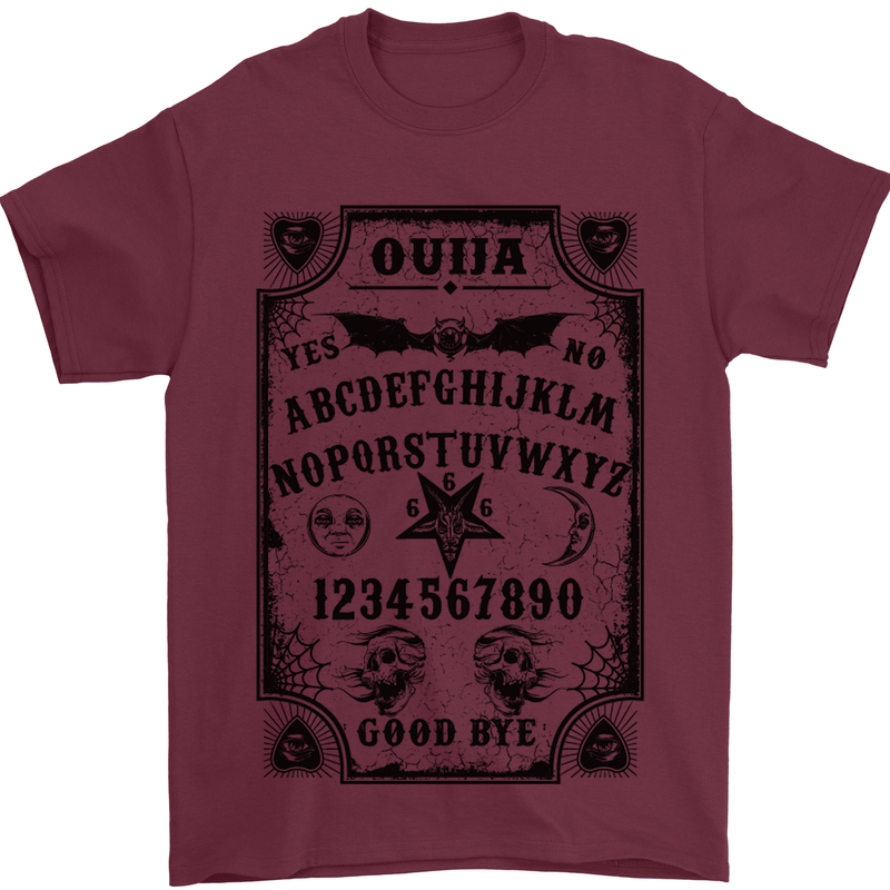 Ouija Board Voodoo Demons Spirits Halloween Mens T-Shirt Cotton Gildan Maroon