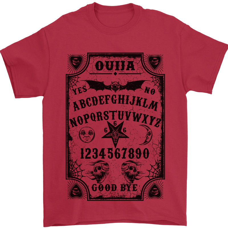 Ouija Board Voodoo Demons Spirits Halloween Mens T-Shirt Cotton Gildan Red