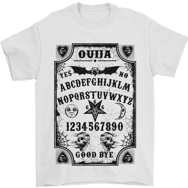 Ouija Board Voodoo Demons Spirits Halloween Mens T-Shirt Cotton Gildan White