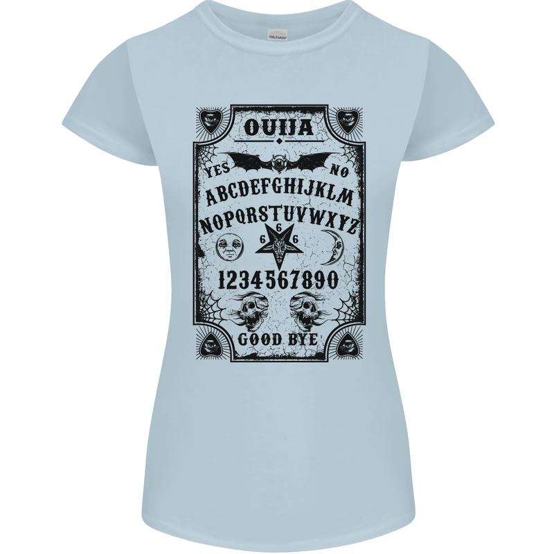 Ouija Board Voodoo Demons Spirits Halloween Womens Petite Cut T-Shirt Light Blue