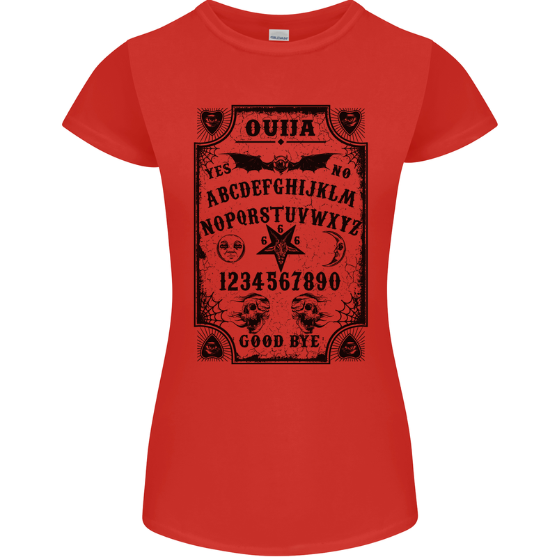 Ouija Board Voodoo Demons Spirits Halloween Womens Petite Cut T-Shirt Red