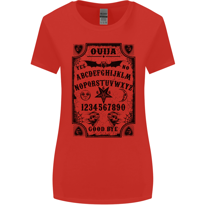 Ouija Board Voodoo Demons Spirits Halloween Womens Wider Cut T-Shirt Red