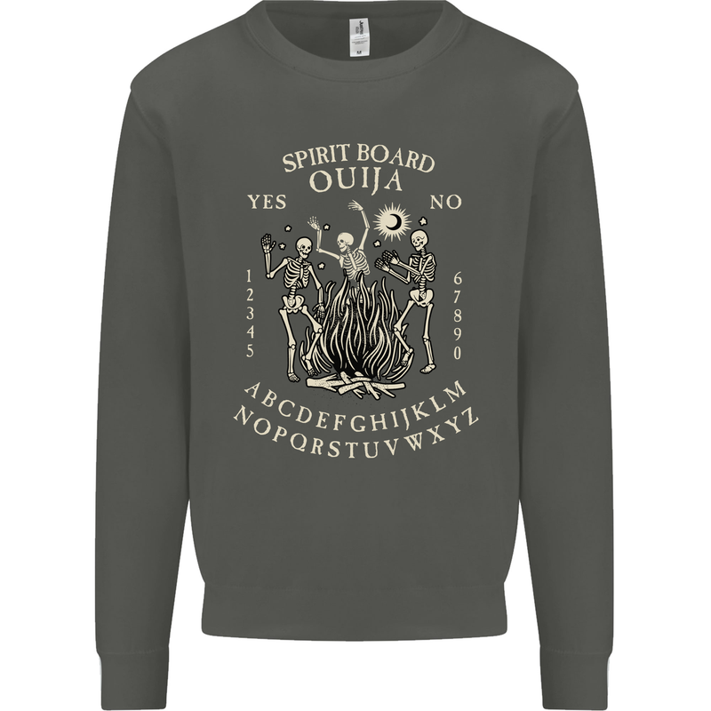 Ouija Spirit Board Halloween Demons Ghosts Kids Sweatshirt Jumper Storm Grey