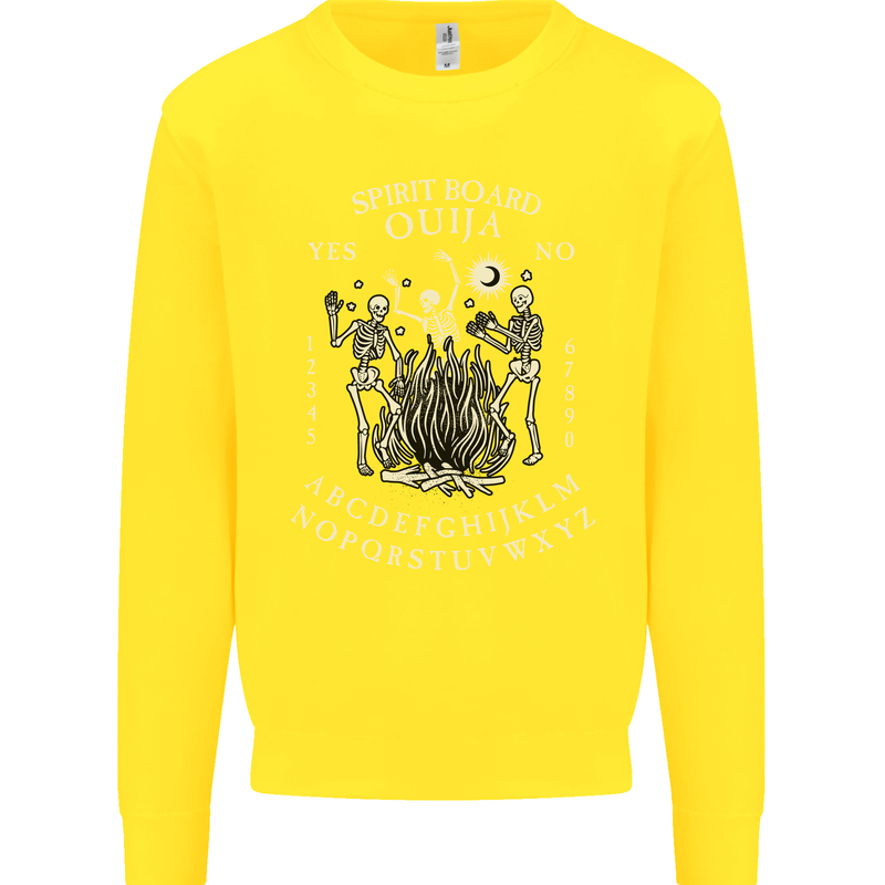 Ouija Spirit Board Halloween Demons Ghosts Kids Sweatshirt Jumper Yellow