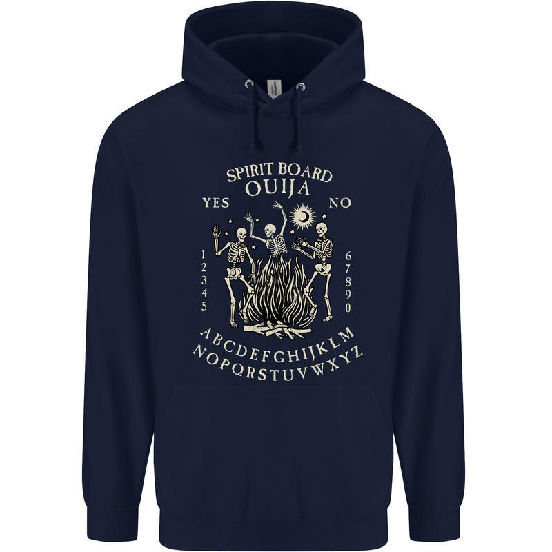 Ouija Spirit Board Halloween Demons Ghosts Mens 80% Cotton Hoodie Navy Blue