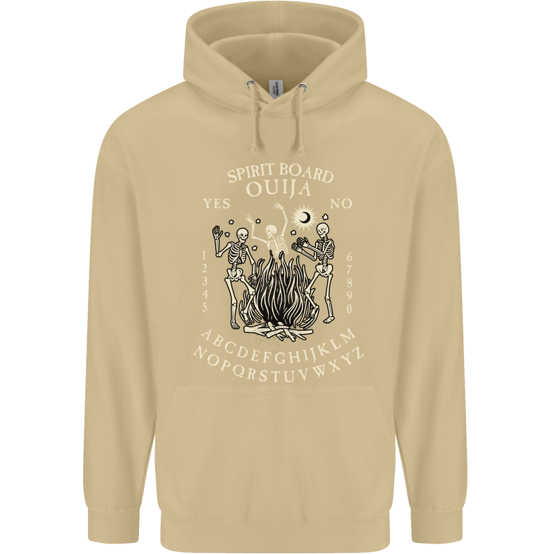Ouija Spirit Board Halloween Demons Ghosts Mens 80% Cotton Hoodie Sand