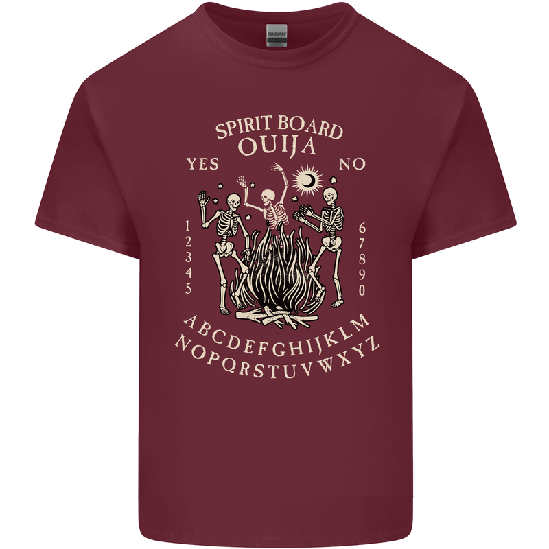 Ouija Spirit Board Halloween Demons Ghosts Mens Cotton T-Shirt Tee Top Maroon
