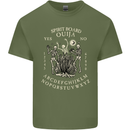 Ouija Spirit Board Halloween Demons Ghosts Mens Cotton T-Shirt Tee Top Military Green