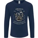 Ouija Spirit Board Halloween Demons Ghosts Mens Long Sleeve T-Shirt Navy Blue
