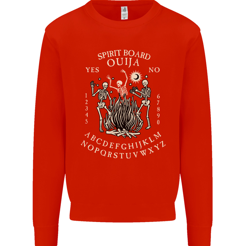 Ouija Spirit Board Halloween Demons Ghosts Mens Sweatshirt Jumper Bright Red