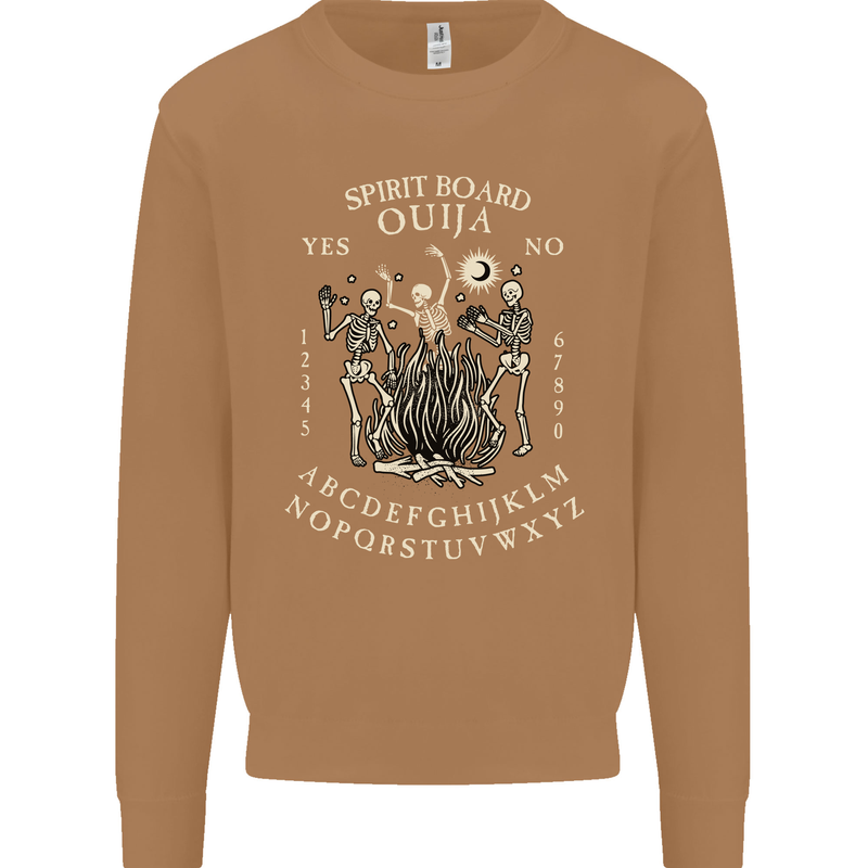 Ouija Spirit Board Halloween Demons Ghosts Mens Sweatshirt Jumper Caramel Latte