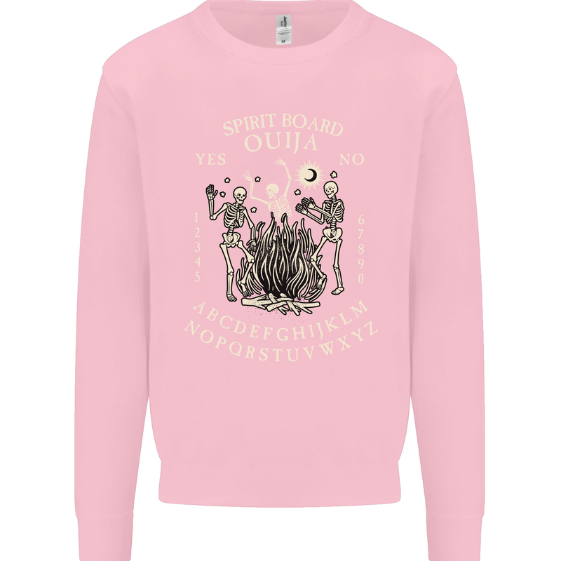 Ouija Spirit Board Halloween Demons Ghosts Mens Sweatshirt Jumper Light Pink