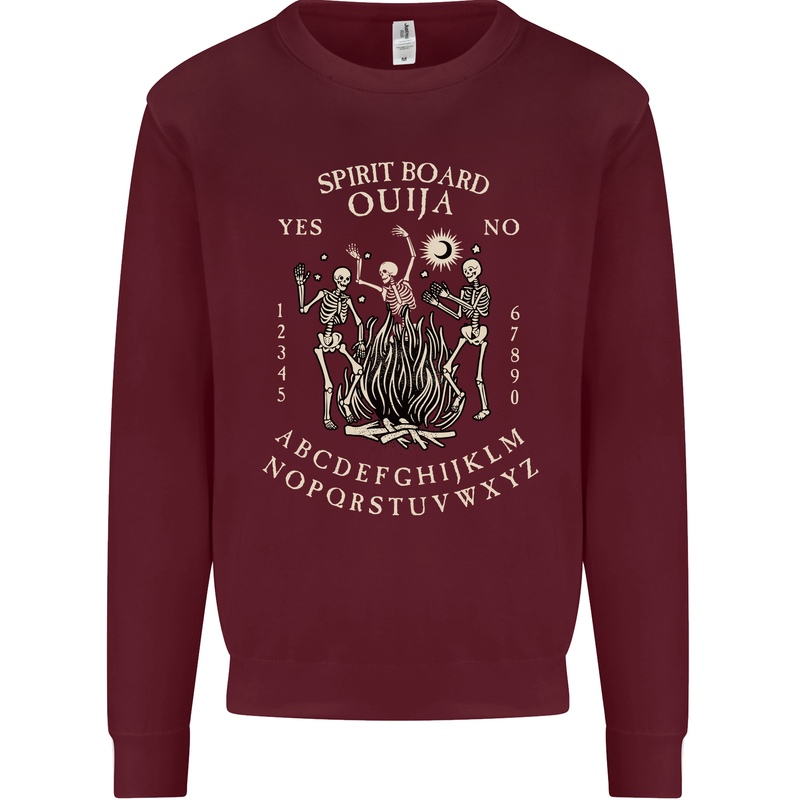 Ouija Spirit Board Halloween Demons Ghosts Mens Sweatshirt Jumper Maroon