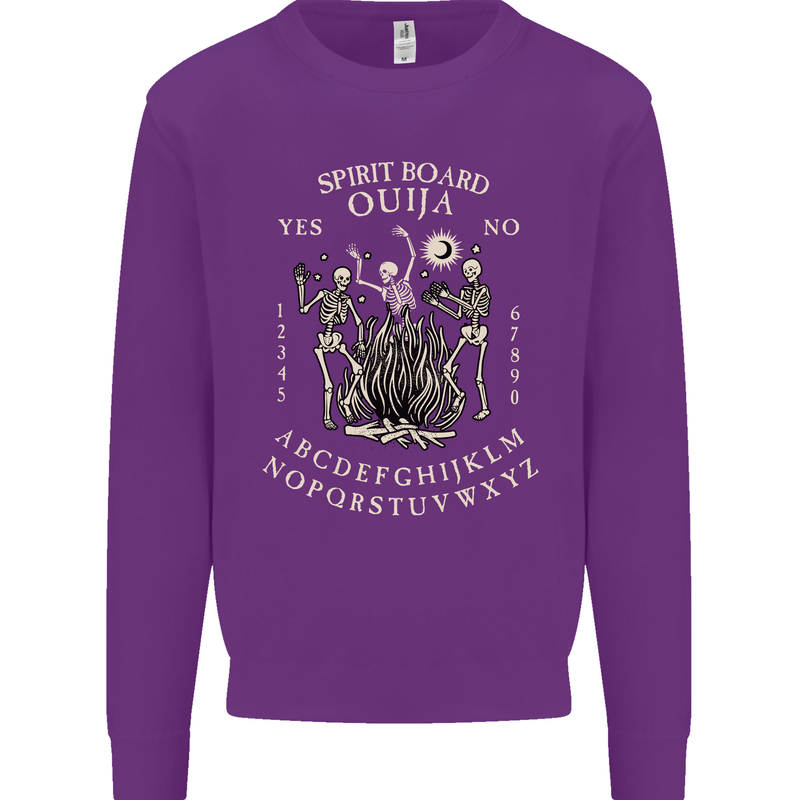 Ouija Spirit Board Halloween Demons Ghosts Mens Sweatshirt Jumper Purple