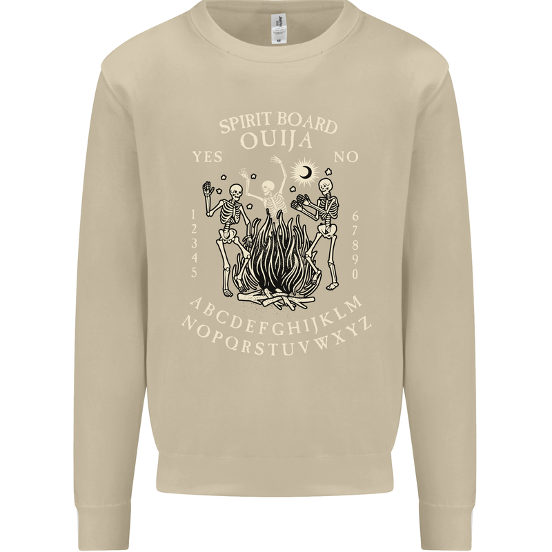 Ouija Spirit Board Halloween Demons Ghosts Mens Sweatshirt Jumper Sand