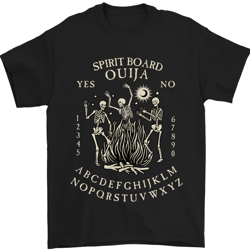 Ouija Spirit Board Halloween Demons Ghosts Mens T-Shirt Cotton Gildan Black