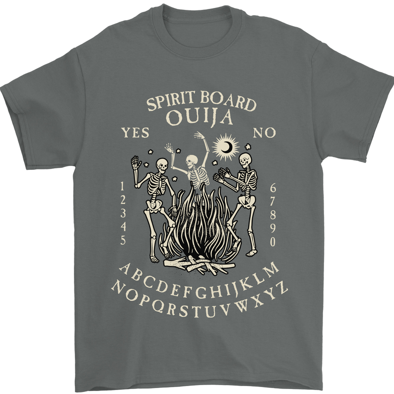 Ouija Spirit Board Halloween Demons Ghosts Mens T-Shirt Cotton Gildan Charcoal