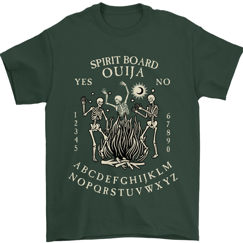 Ouija Spirit Board Halloween Demons Ghosts Mens T-Shirt Cotton Gildan Forest Green