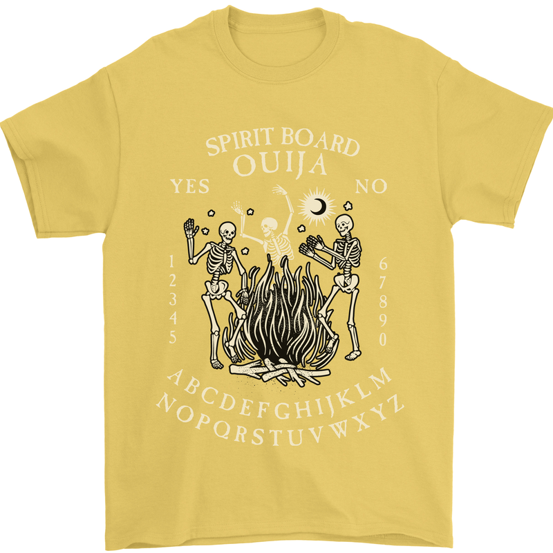 Ouija Spirit Board Halloween Demons Ghosts Mens T-Shirt Cotton Gildan Yellow