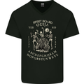 Ouija Spirit Board Halloween Demons Ghosts Mens V-Neck Cotton T-Shirt Black