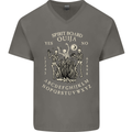 Ouija Spirit Board Halloween Demons Ghosts Mens V-Neck Cotton T-Shirt Charcoal