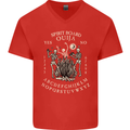 Ouija Spirit Board Halloween Demons Ghosts Mens V-Neck Cotton T-Shirt Red
