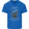 Ouija Spirit Board Halloween Demons Ghosts Mens V-Neck Cotton T-Shirt Royal Blue