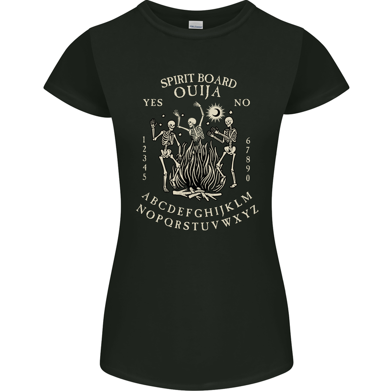 Ouija Spirit Board Halloween Demons Ghosts Womens Petite Cut T-Shirt Black