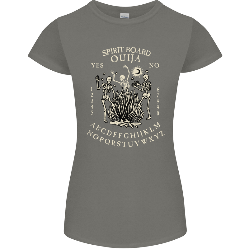Ouija Spirit Board Halloween Demons Ghosts Womens Petite Cut T-Shirt Charcoal