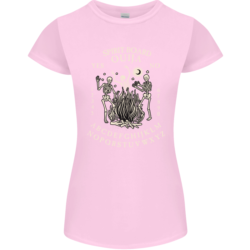 Ouija Spirit Board Halloween Demons Ghosts Womens Petite Cut T-Shirt Light Pink