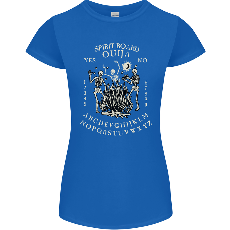 Ouija Spirit Board Halloween Demons Ghosts Womens Petite Cut T-Shirt Royal Blue