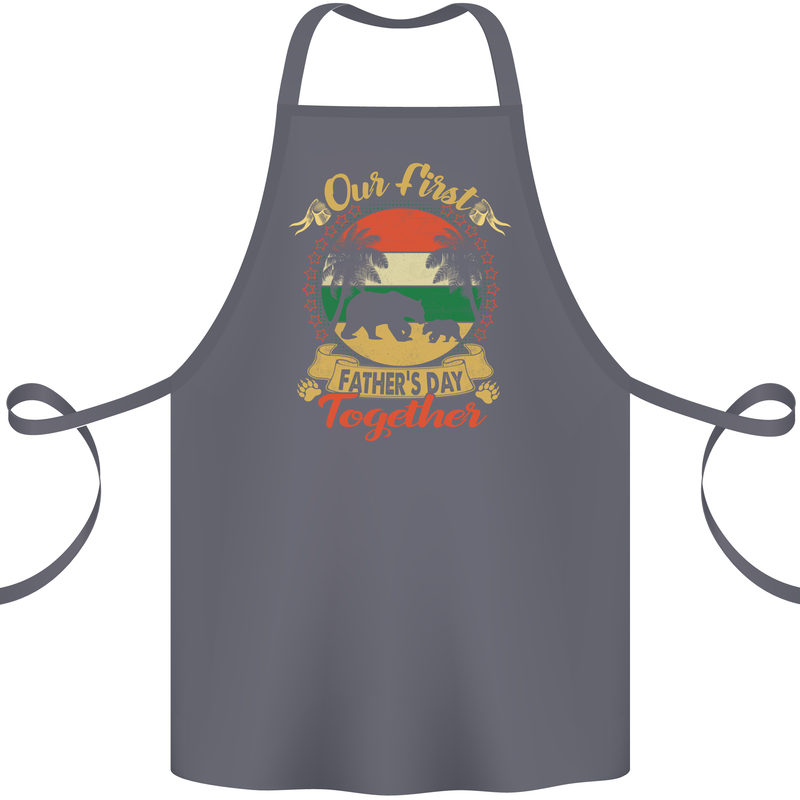 Our First Fathers Day Funny Bear Cub Cotton Apron 100% Organic Steel