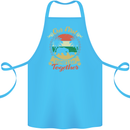 Our First Fathers Day Funny Bear Cub Cotton Apron 100% Organic Turquoise