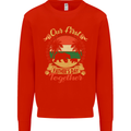Our First Fathers Day Funny Bear Cub Mens Sweatshirt Jumper Bright Red