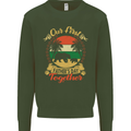 Our First Fathers Day Funny Bear Cub Mens Sweatshirt Jumper Forest Green