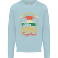 Our First Fathers Day Funny Bear Cub Mens Sweatshirt Jumper Light Blue