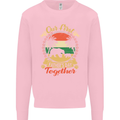 Our First Fathers Day Funny Bear Cub Mens Sweatshirt Jumper Light Pink