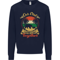 Our First Fathers Day Funny Bear Cub Mens Sweatshirt Jumper Navy Blue