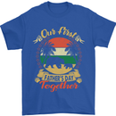 Our First Fathers Day Funny Bear Cub Mens T-Shirt Cotton Gildan Royal Blue