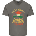 Our First Fathers Day Funny Bear Cub Mens V-Neck Cotton T-Shirt Charcoal