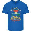 Our First Fathers Day Funny Bear Cub Mens V-Neck Cotton T-Shirt Royal Blue