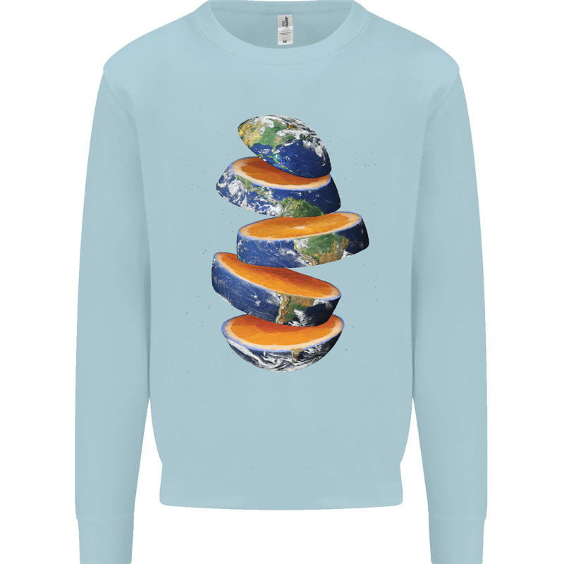 Our Orange Planet Earth Kids Sweatshirt Jumper Light Blue