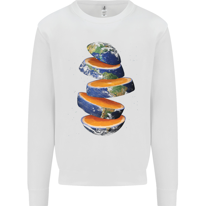 Our Orange Planet Earth Kids Sweatshirt Jumper White