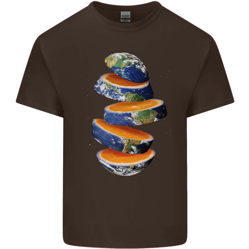 Our Orange Planet Earth Kids T-Shirt Childrens Chocolate