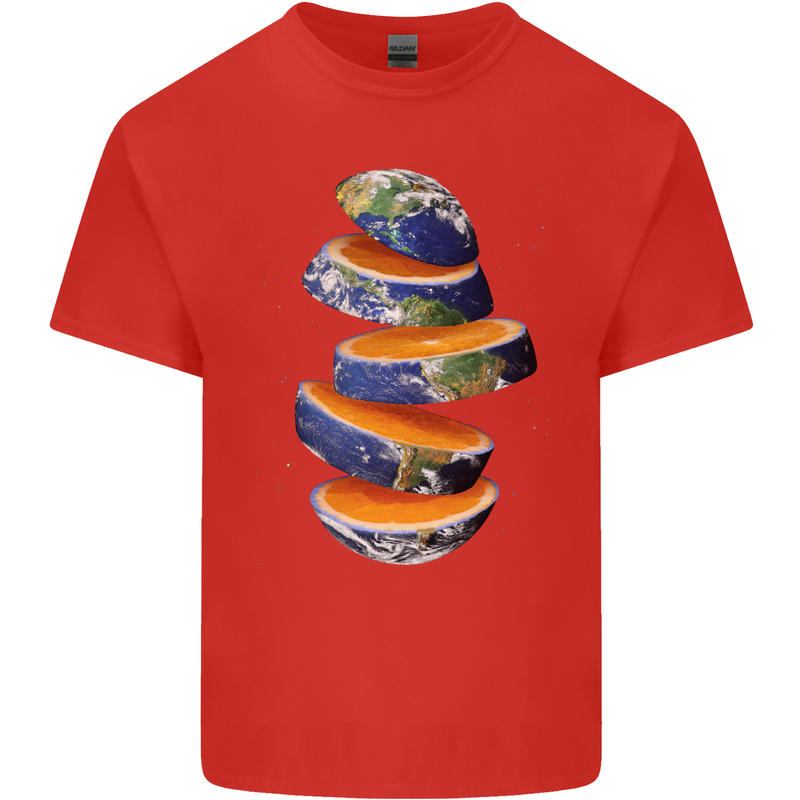 Our Orange Planet Earth Kids T-Shirt Childrens Red